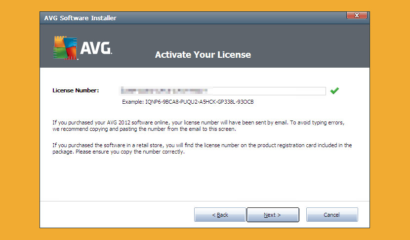 avg license activation